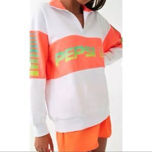 Forever 21 x Pepsi French Terry Neon Pink Pullover size medium